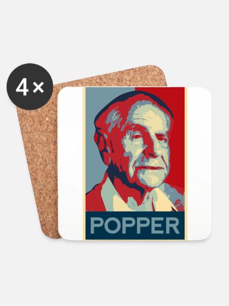 Karl Popper Shirt - Untersetzer (4er-Set) - Weiß