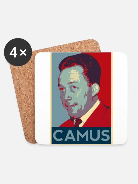 Albert Camus Shirt - Untersetzer (4er-Set) - Weiß