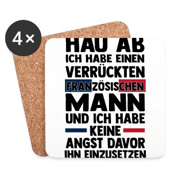 Franzosen Französisch Frankreich - Untersetzer (4er-Set) - Weiß - Vorne