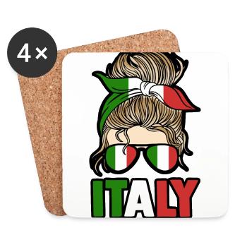 Italia Italian Italian Italy - Coasters (set of 4) - white - Front