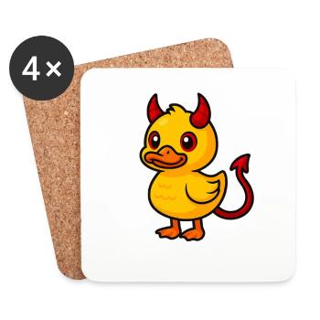 Babo die Ente - Untersetzer (4er-Set) - Weiß - Vorne