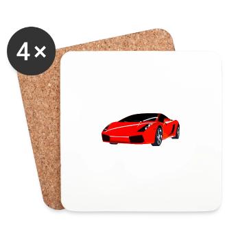 sports car auto car love - Coasters (set of 4) - white - Front