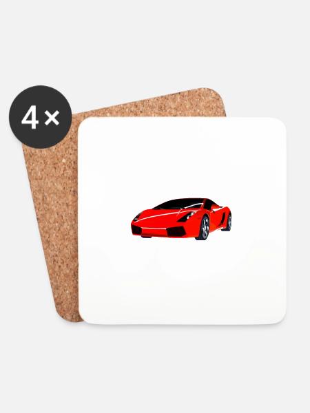 sportwagen-Auto-car-liebe - Untersetzer (4er-Set) - Weiß