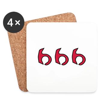 666 - Devil - Hell - Gaming - Coasters (set of 4) - white - Front