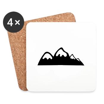 Berge Berg Gebirge 10 - Untersetzer (4er-Set) - Weiß - Vorne