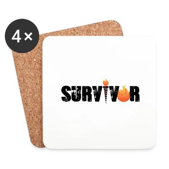 Survivor with flame - Coasters (set of 4) - white - Front