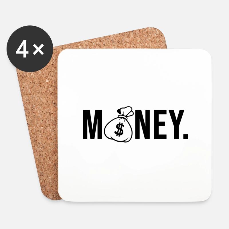 money geldbeutel - Untersetzer (4er-Set) - Weiß