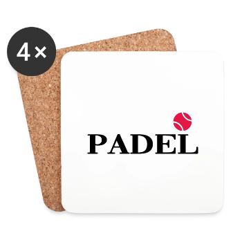 Padel PADELTENNIS Joueur de padel Balle de padel - Dessous de verre (lot de 4) - blanc - Devant