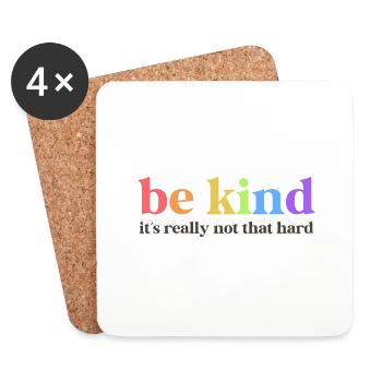 Be Kind Sei Nett Freundlich Inspiration Schulkind - Untersetzer (4er-Set) - Weiß - Vorne