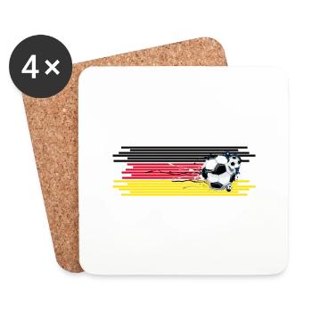 Football Fan Allemagne Terrain de football - Dessous de verre (lot de 4) - blanc - Devant