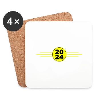 2024 Année du cœur - Dessous de verre (lot de 4) - blanc - Devant