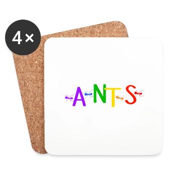 ameise ameisenfreunde regenbogen ameisen ant lgbt - Untersetzer (4er-Set) - Weiß - Vorne