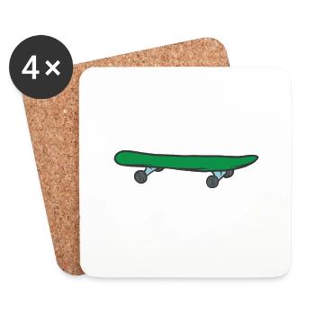 Skateboard - Untersetzer (4er-Set) - Weiß - Vorne