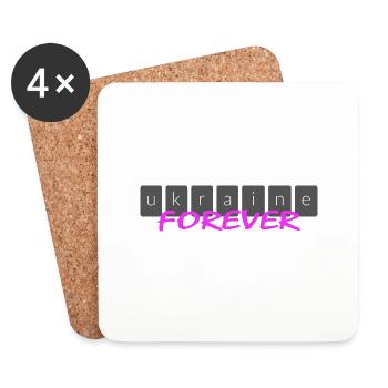 UKRAINE slava ukraini "Ukraine forever" - Coasters (set of 4) - white - Front