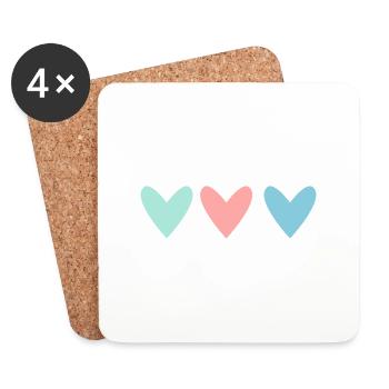 HAPPY MOTHER'S DAY. MOM. MOTHER's DAY. HEART - Coasters (set of 4) - white - Front