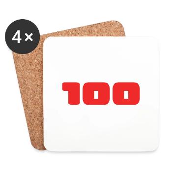 100. 100 YEARS. 100th ANNIVERSARY. 100 BIRTHDAY - Coasters (set of 4) - white - Front