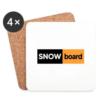 Snowboard Freestyle Boarder - Dessous de verre (lot de 4) - blanc - Devant
