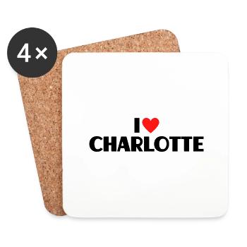 I Love Charlotte Heart Graphic Name Gift - Coasters (set of 4) - white - Front