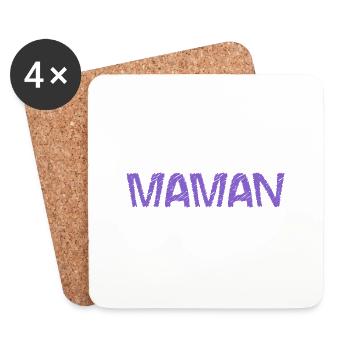 FÊTE DES MÈRES. BONNE FÊTE MAMAN. MAMAN. JE T'AIME - Dessous de verre (lot de 4) - blanc - Devant