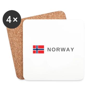 Norwegen - Untersetzer (4er-Set) - Weiß - Vorne