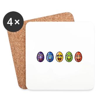 Œuf de Pâques - Dessous de verre (lot de 4) - blanc - Devant