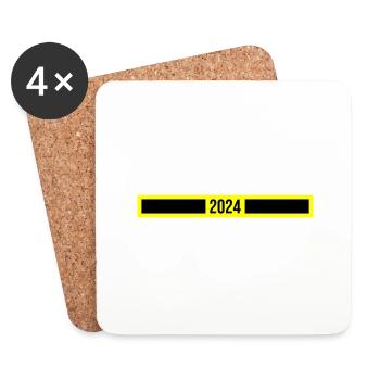 Année 2024 - Dessous de verre (lot de 4) - blanc - Devant