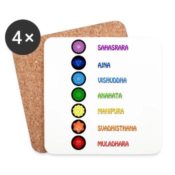 The 7 yoga spirituality chakras - Coasters (set of 4) - white - Front