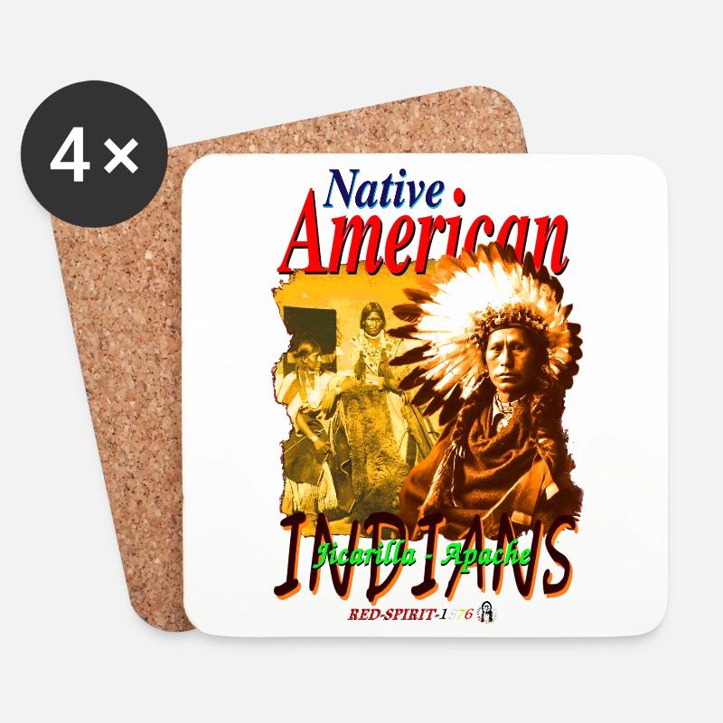 Native American INDIANS 3 - Untersetzer (4er-Set) - Weiß