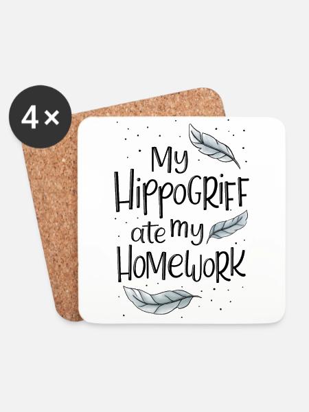 Hippogriff Ate My Homework - Untersetzer (4er-Set) - Weiß