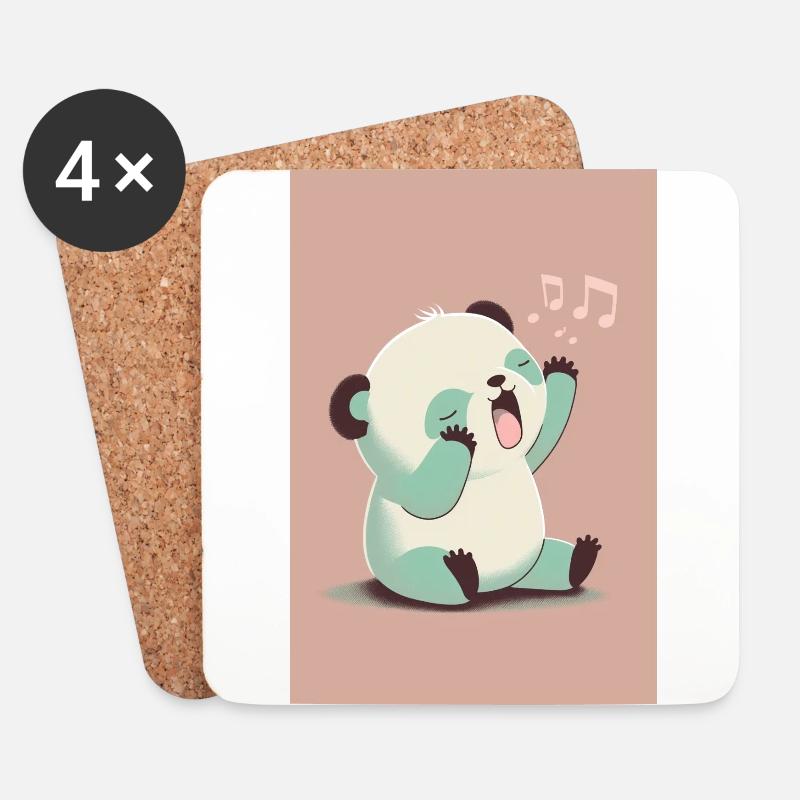 Baby-Panda - Untersetzer (4er-Set) - Weiß