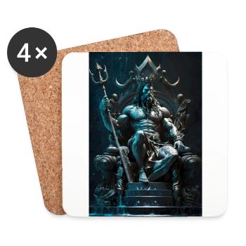 Poséidon - Dessous de verre (lot de 4) - blanc - Devant