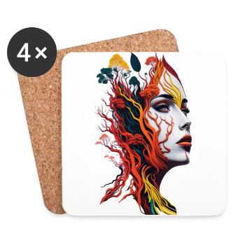 l'union terre-femme - Dessous de verre (lot de 4) - blanc - Devant