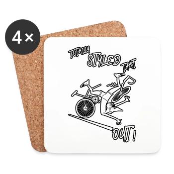 Funny Bike Accident, Bicycle Crash, Cycling Injury - Coasters (set of 4) - white - Front