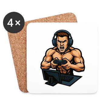 Le Gamer Furax - Dessous de verre (lot de 4) - blanc - Devant