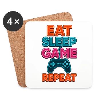 Répète le Game - Dessous de verre (lot de 4) - blanc - Devant