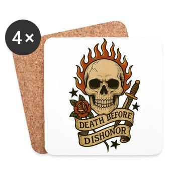 La Mort Avant le Déshonneur - Dessous de verre (lot de 4) - blanc - Devant
