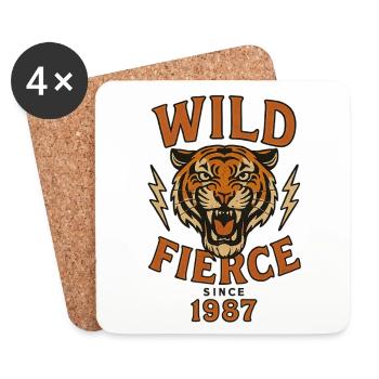 Sauvage et Féroce - Dessous de verre (lot de 4) - blanc - Devant