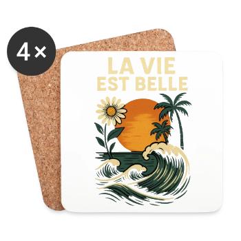 Sous le Soleil - Dessous de verre (lot de 4) - blanc - Devant