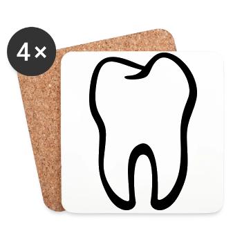Dent / Tooth / Zahn / Diente / Dente / Tand - Dessous de verre (lot de 4) - blanc - Devant
