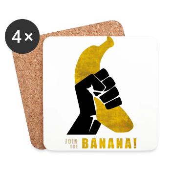 Join the Banana ! Wankil - Dessous de verre (lot de 4) - blanc - Devant