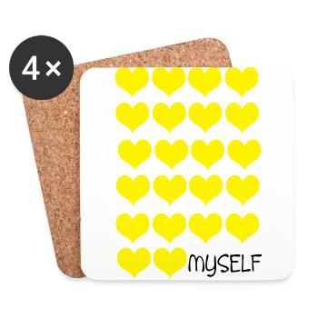 love love MYSELF - Coasters (set of 4) - white - Front