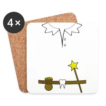 Zahnfee - Untersetzer (4er-Set) - Weiß - Vorne