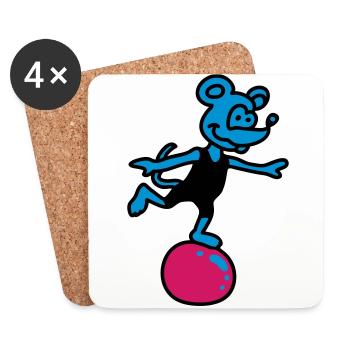 sporting mouse 3 - Coasters (set of 4) - white - Front