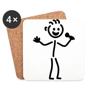 Karaoke males - Coasters (set of 4) - white - Front