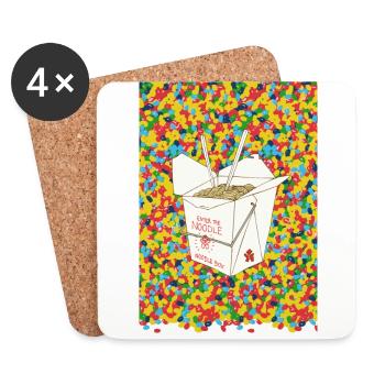 boîte de nouilles - Dessous de verre (lot de 4) - blanc - Devant
