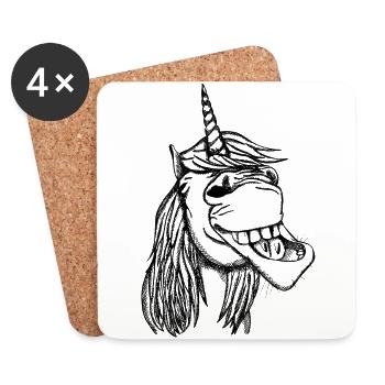 Real Unicorn - Untersetzer (4er-Set) - Weiß - Vorne