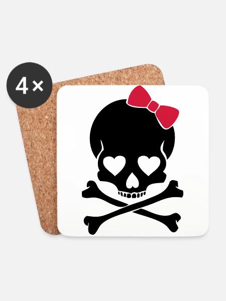 Totenkopf - Coasters (set of 4) - white