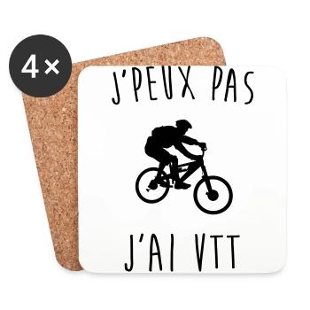 j'peux pas j'ai vtt - Dessous de verre (lot de 4) - blanc - Devant