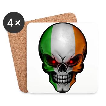 Totenkopf Irland - Untersetzer (4er-Set) - Weiß - Vorne