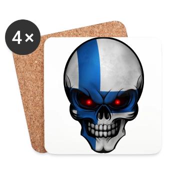 Skull Finland - Coasters (set of 4) - white - Front